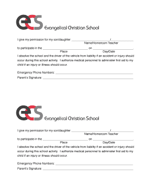 Field Trip Permission Slip