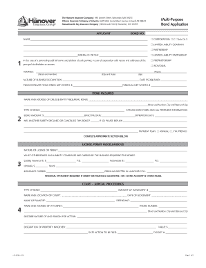 Multi-Purpose Bond Application