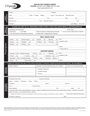 Oncology Enrollment Form