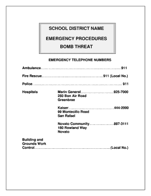 School District Bomb Threat Emergency Procedures