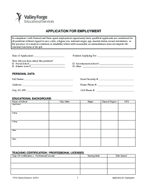 Application for Employment