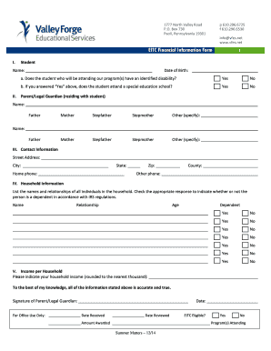 EITC Financial Information Form