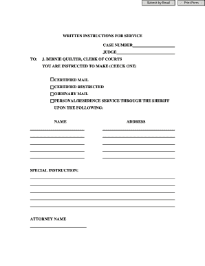 Court Service Instructions