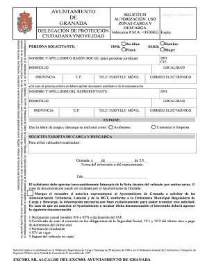 Solicitud de Autorización de Uso de Zonas de Carga y Descarga