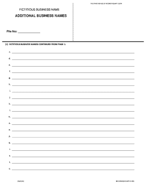 Fictitious Business Name Registration Form