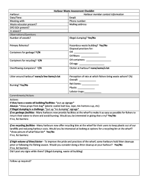 Waste assessment checklist