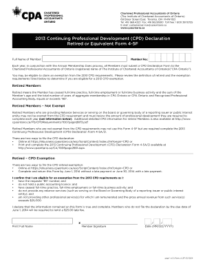 2013 CPD Declaration Form 4-5F