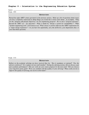 Engineering Education Reflection Worksheet