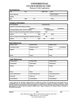 Business Credit Application