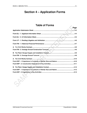 ADB Prequalification Application Form