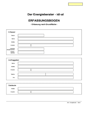 Erfassungsbogen für Energieberater