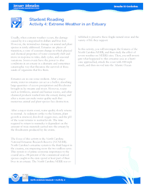 Student Activity: Extreme Weather in an Estuary