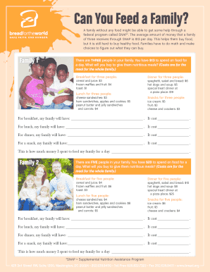 SNAP Food Budget Planning Worksheet
