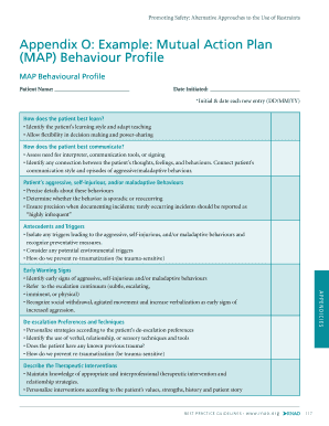MAP Behavioural Profile Form