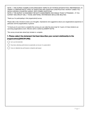 Patron Satisfaction Survey Template