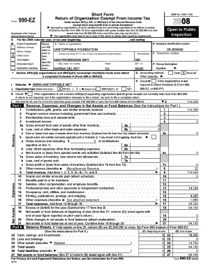 Form 990-EZ Tax Return for Nonprofits