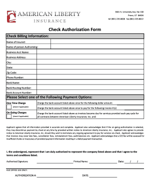 Check Authorization Form