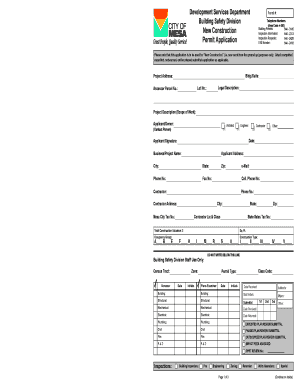 New Construction Building Permit Application