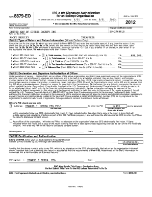 IRS Form 8879-EO Signature Authorization