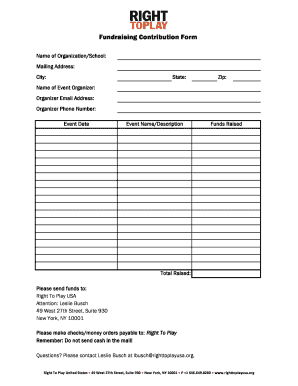 Fundraising Contribution Form