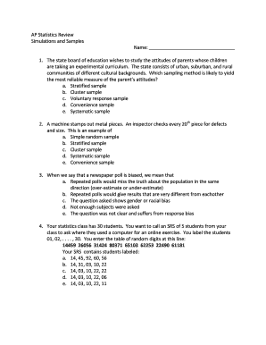 AP Statistics Review Form