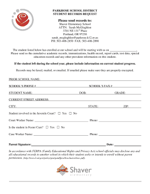 Student Records Request Form