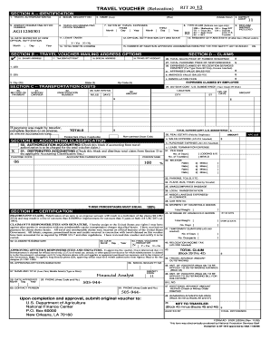USDA Travel Voucher (Relocation)