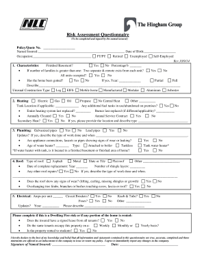 Risk Assessment Questionnaire
