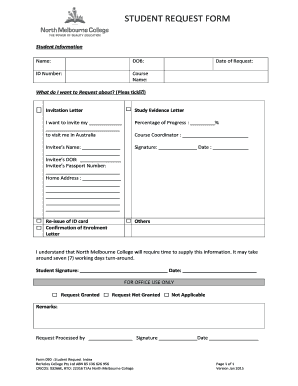 Student Request Form