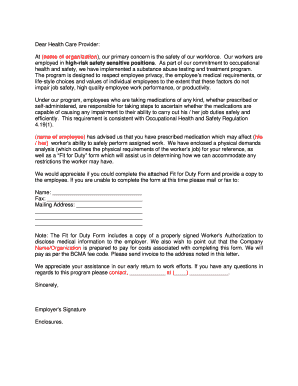 Fit for Duty Form Authorization