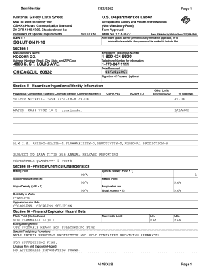 Material Safety Data Sheet