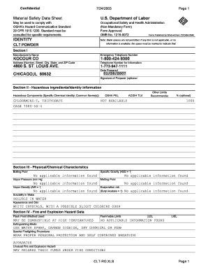 Material Safety Data Sheet