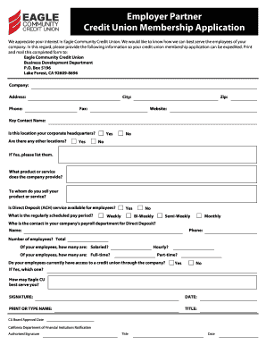 Credit Union Membership Application