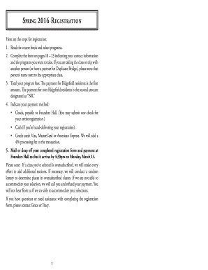 Spring 2016 Registration Form