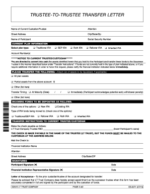 Trustee Transfer Letter