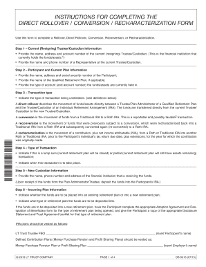 Direct Rollover Conversion Recharacterization Form
