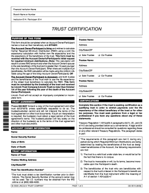 Trust Certification Form