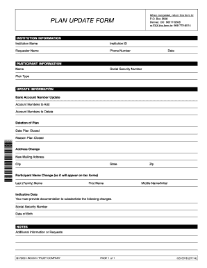 Lincoln Trust Company Plan Update Form