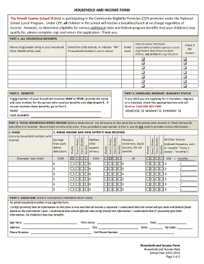 Household and Income Form