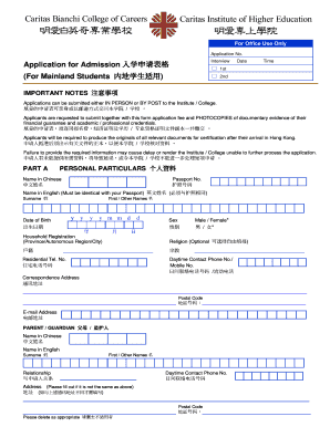 Application for Admission