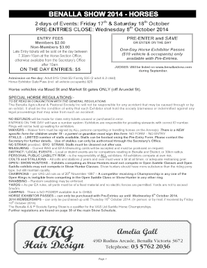 Benalla Show Schedule 2014 - Commonwealth Clydesdale Horse ...