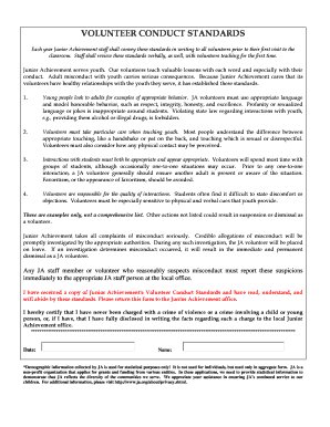 Junior Achievement Volunteer Conduct Standards
