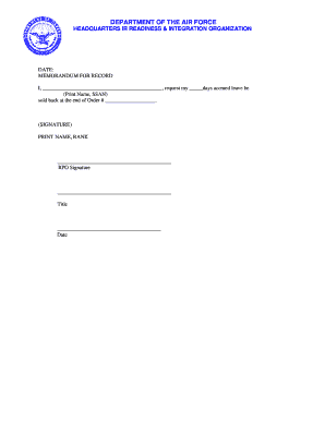US Air Force Leave Sellback Request Form