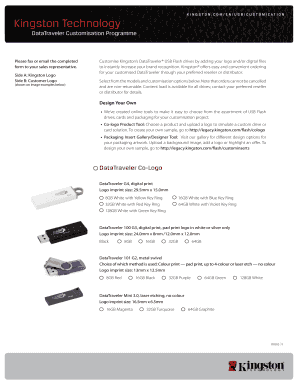 Kingston DataTraveler Customization Form