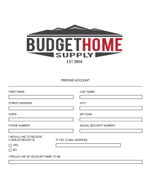 Prepaid Account Application
