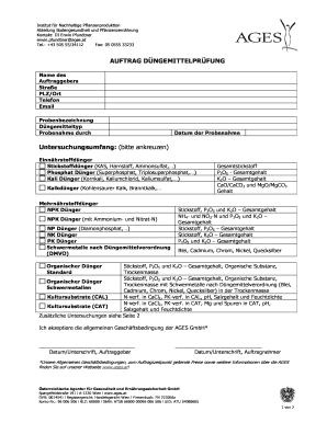 Auftrag Düngemittelprüfung