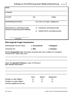 Auftrag zur Durchführung einer Bodenuntersuchung