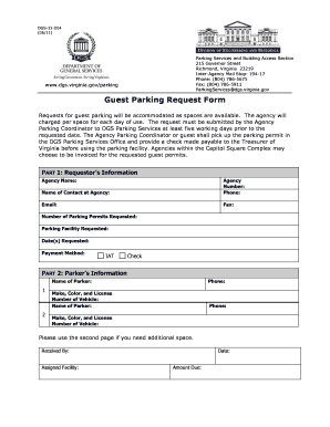 Virginia Guest Parking Request Form