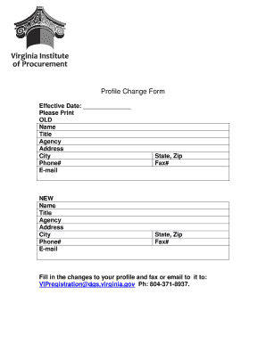 Profile Change Form