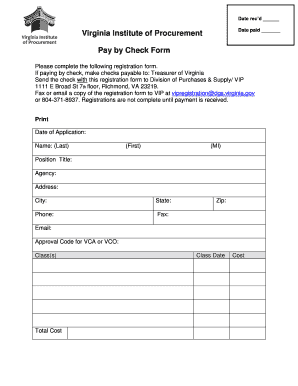 Virginia Pay by Check Form